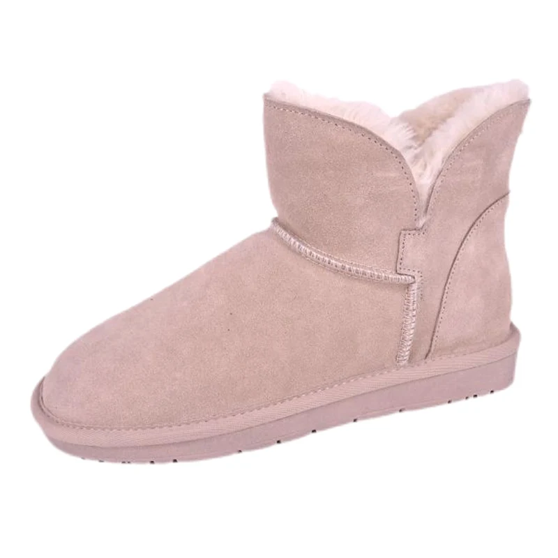 Botas de nieve tobilleras de ante auténtico para mujer