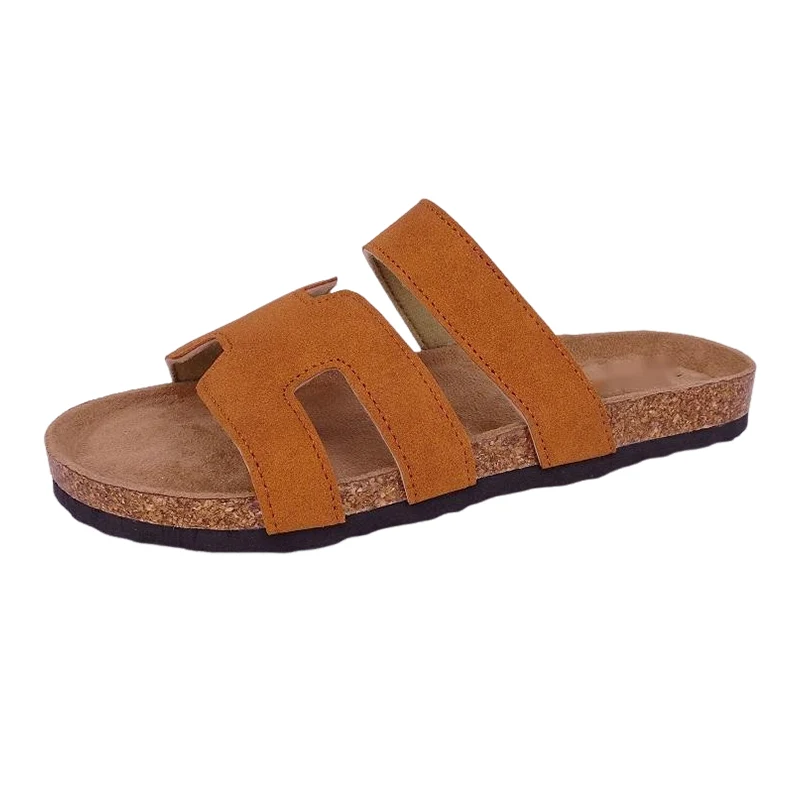 Sandalias de corcho con purpurina estilo H para mujer