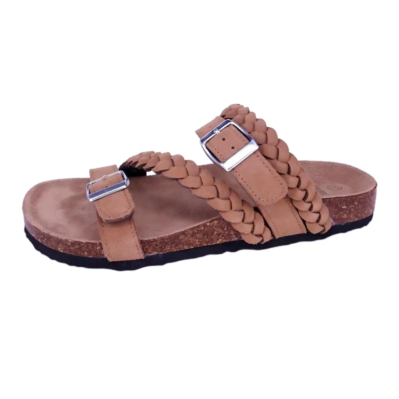 Sandalias con plantilla trenzada tejida para mujer
